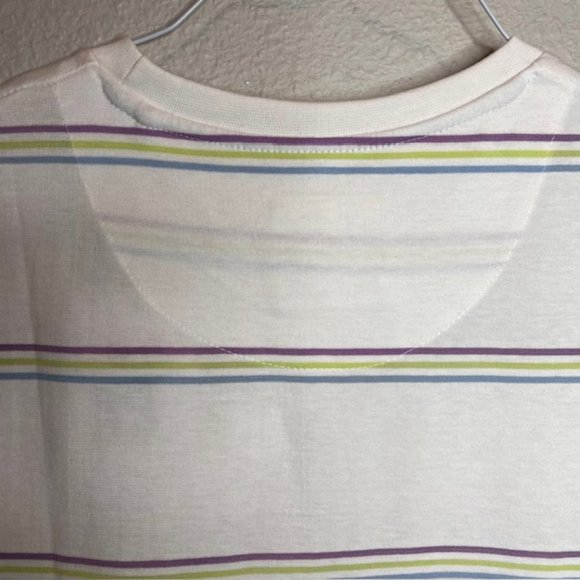 NEW Denim & Flower Men's Sz Medium Retro Stripe Crewneck 100% Cotton T-Shirt - Picture 7 of 11